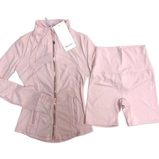 Pink Rose Gold Zip Lululemon Set